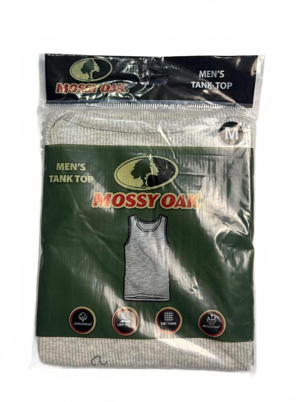 Mossy Oak Men's Tank Top Medium Gray Classic Fit Ribbed Dri-